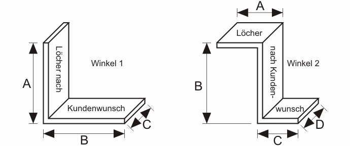 Winkel nach Ihren Maßen